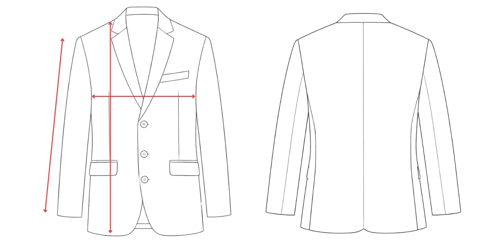 Medidas de la chaqueta hombre de vestir -Vittorio Uniformes
