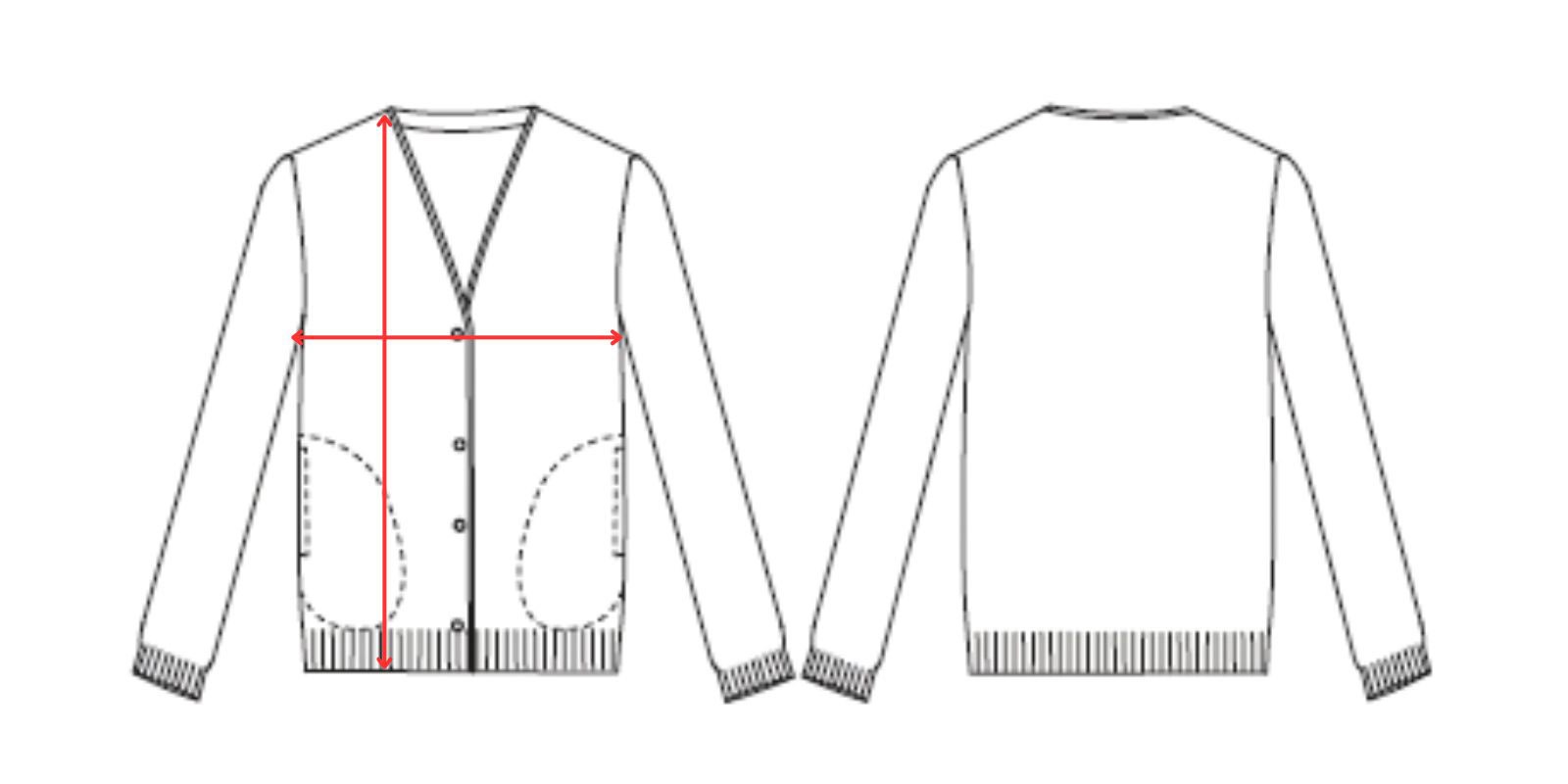 Medidas de la chaqueta punto blanca mujer -Vittorio Uniformes