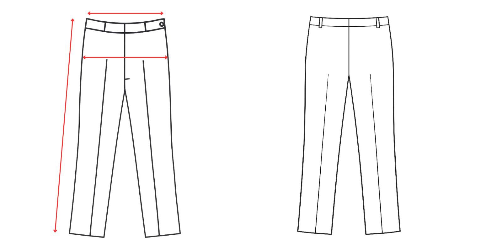 Medidas de pantalon tiro alto de mujer Vittorio Uniformes
