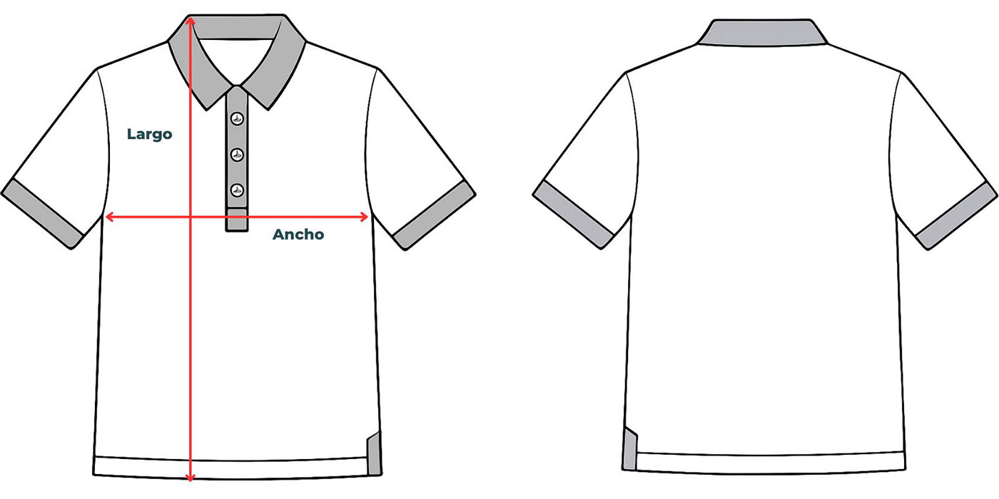 medidas polo bicolor hombre vittorio uniformes