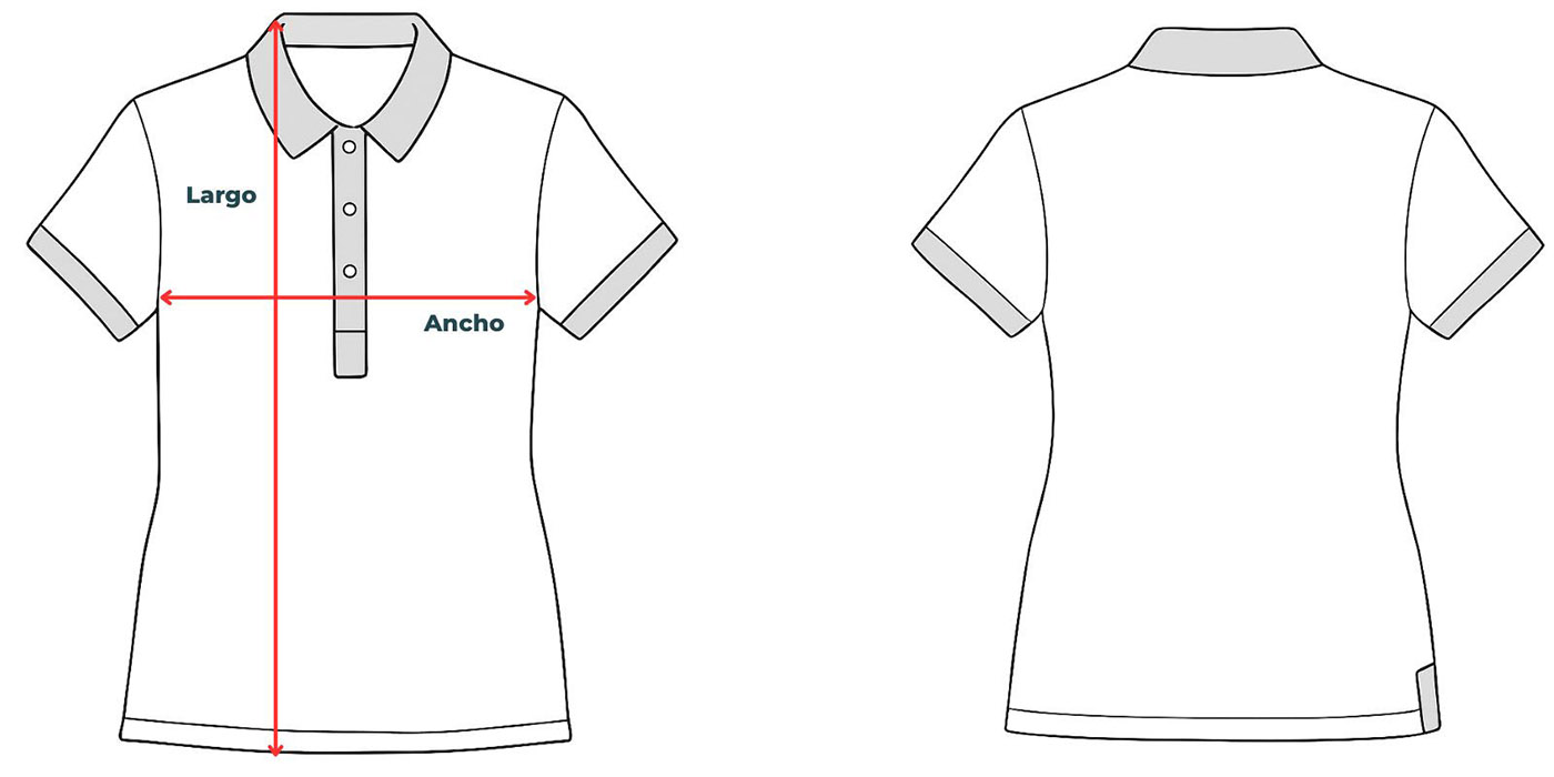 medidas polo bicolor mujer vittorio uniformes