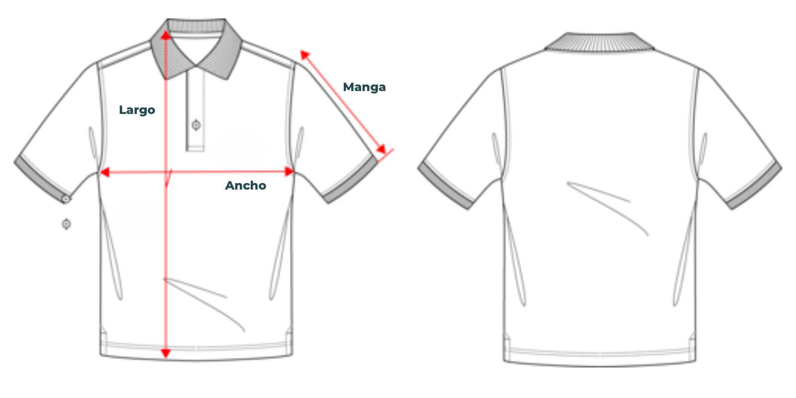 medidas polo algodon hombre vittorio uniformes