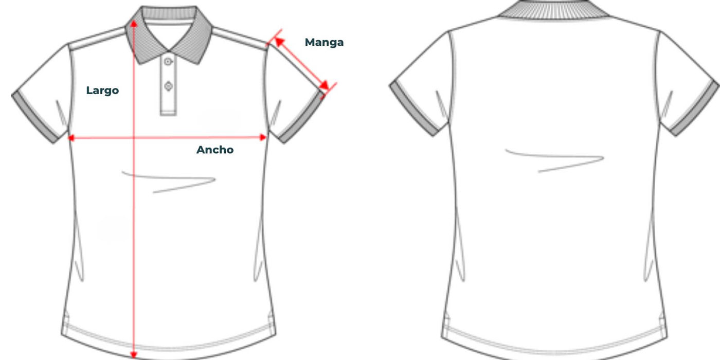 medidas polo algodon mujer vittorio uniformes
