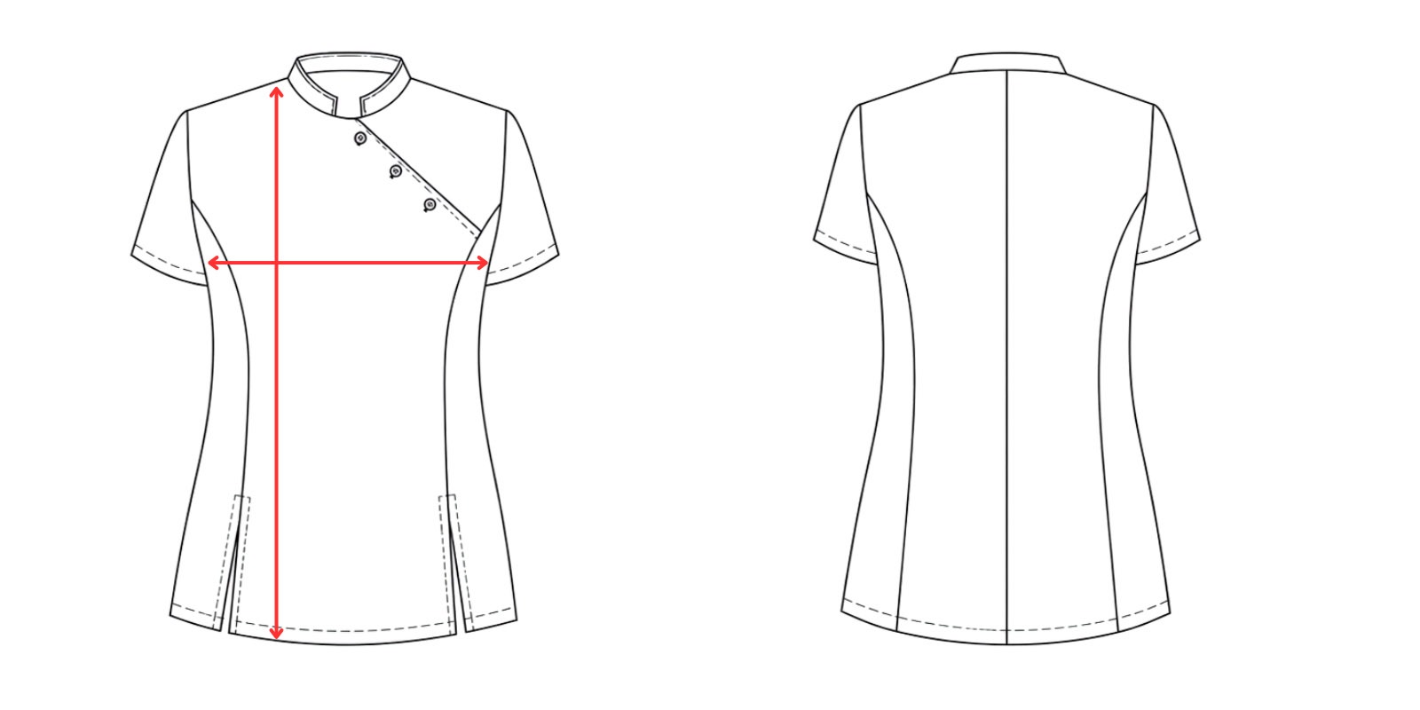 Medidas blusa estilo japones mujer - Vittorio Uniformes