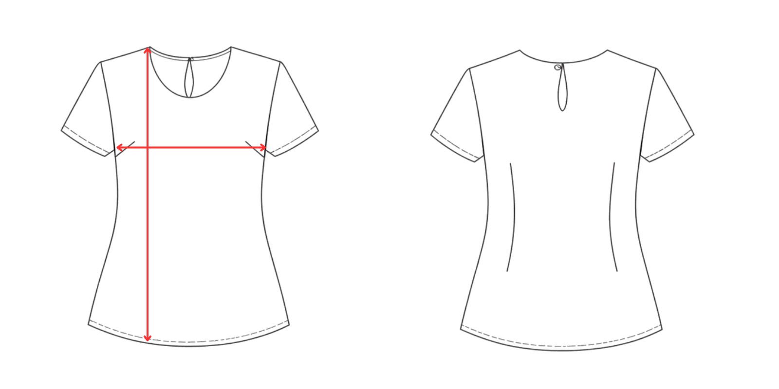 Medidas blusa de vestir mujer manga corta- Vittorio Uniformes