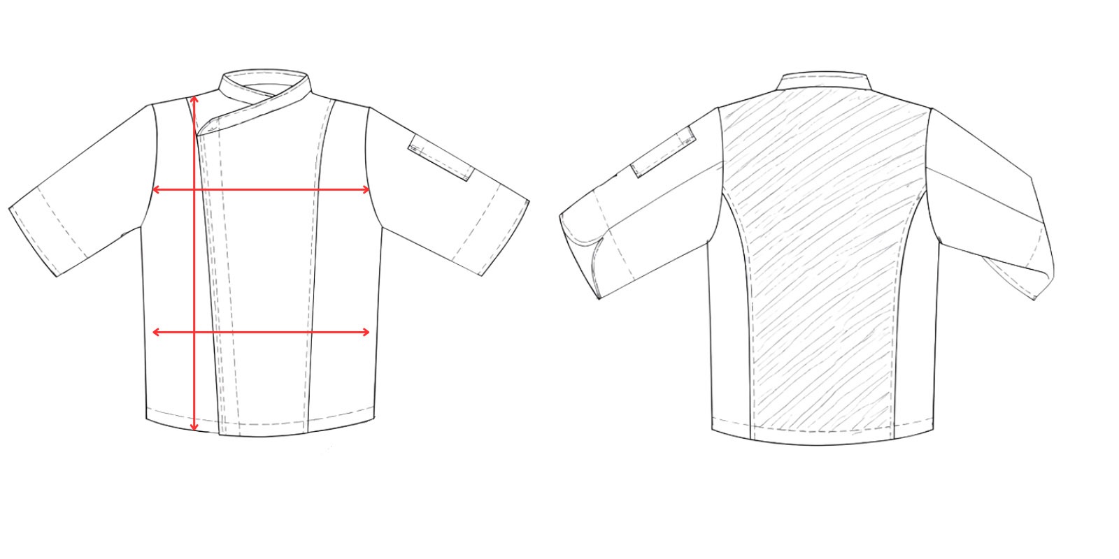 Medidas chaqueta de cocinero  - Vittorio Uniformes