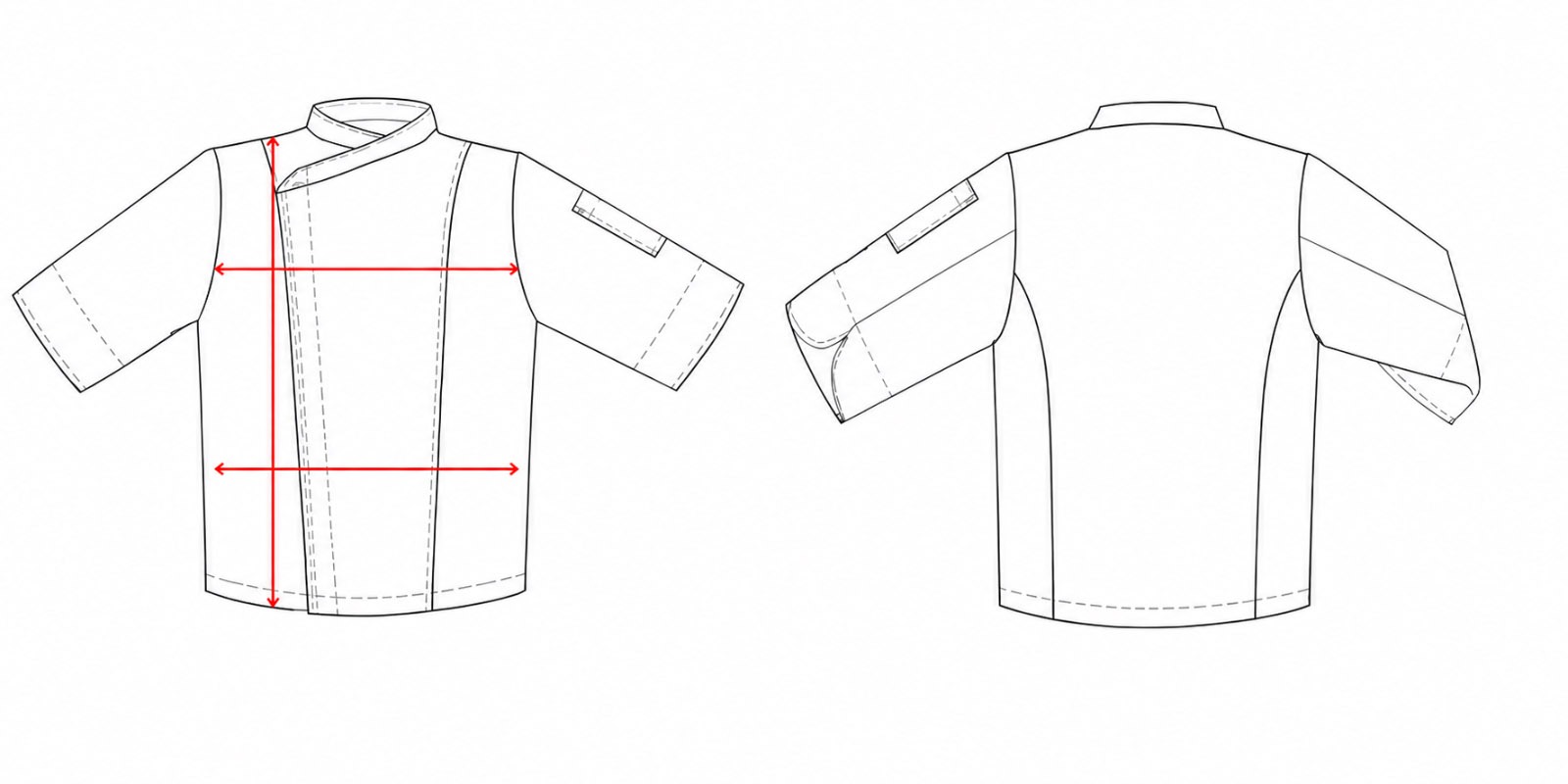 Medidas chaqueta de cocinero  - Vittorio Uniformes