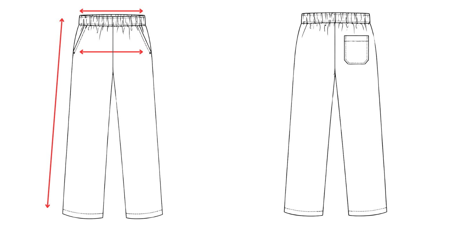 Medidas pantalon de cocina - Vittorio Uniformes
