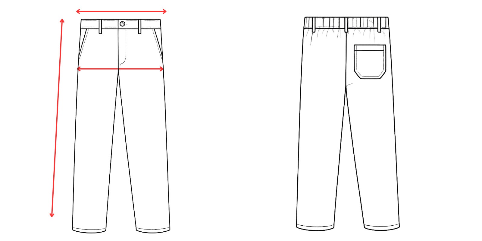 Medidas pantalon de cocinero  - Vittorio Uniformes
