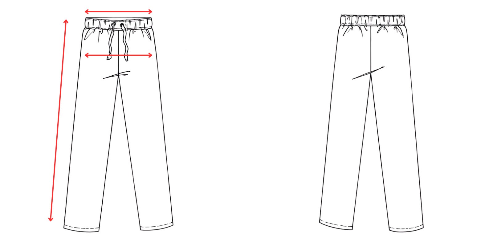 Medidas pantalon de trabajo elastico - Vittorio Uniformes