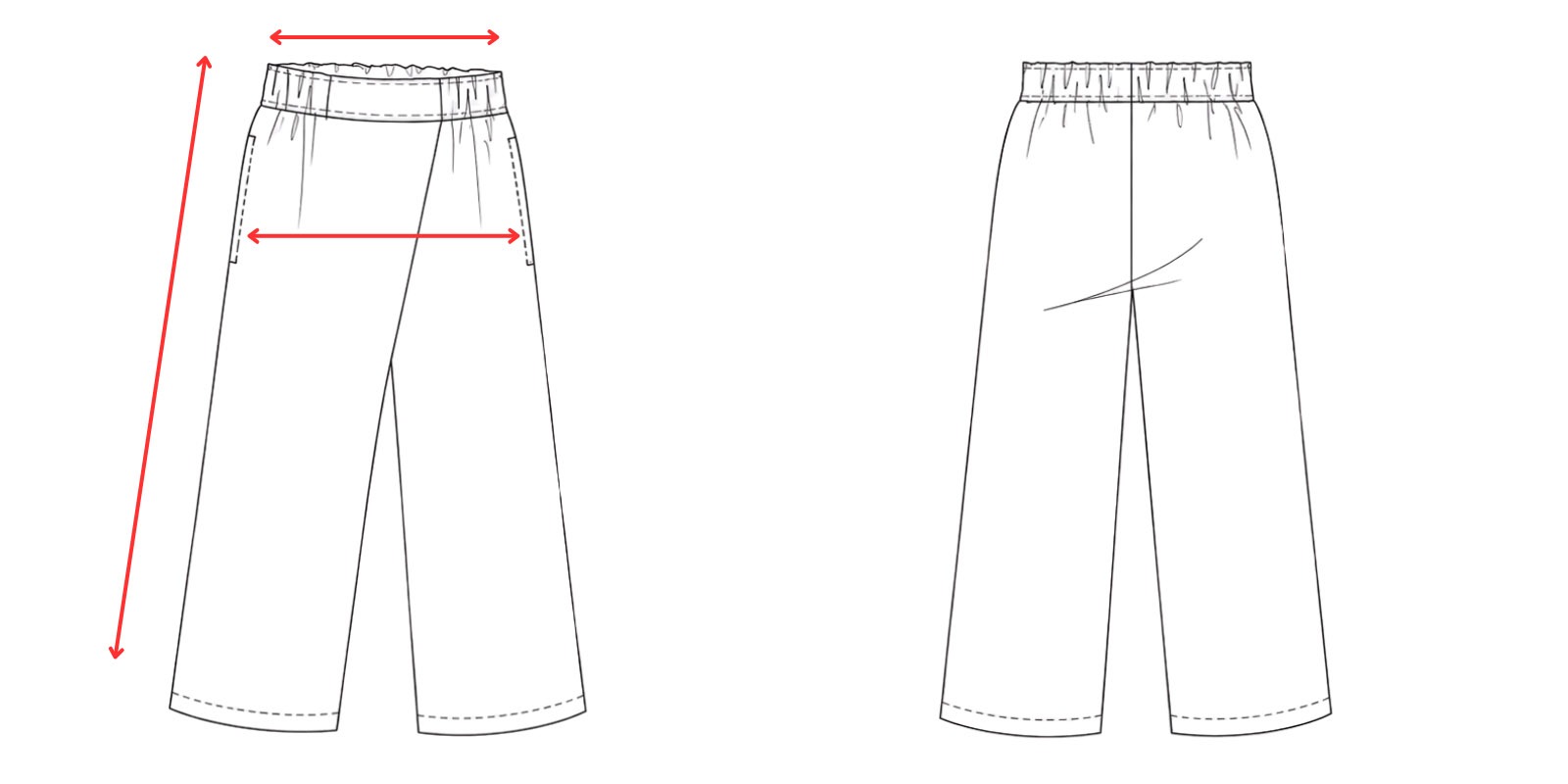 Medidas pantalon cruzado unisex para uniforme spa - Vittorio Uniformes