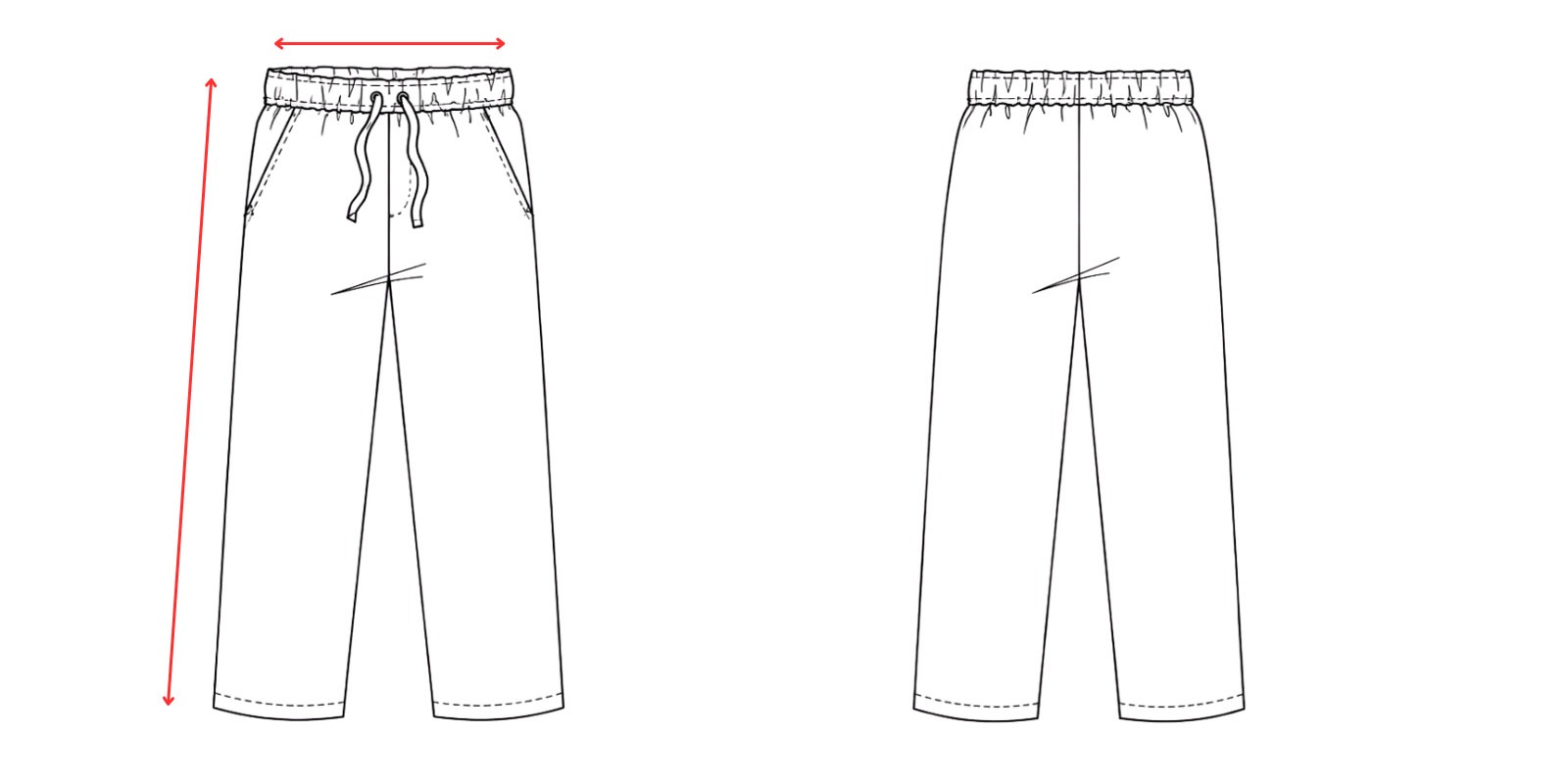 Medidas pantalon de trabajo elastico - Vittorio Uniformes