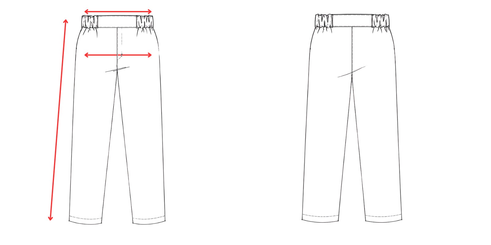 Medidas pantalon de peluqueria blanco mujer - Vittorio Uniformes