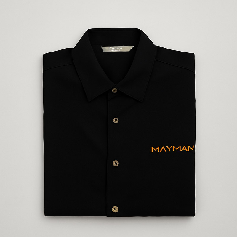 Camisa negra mujer bordada